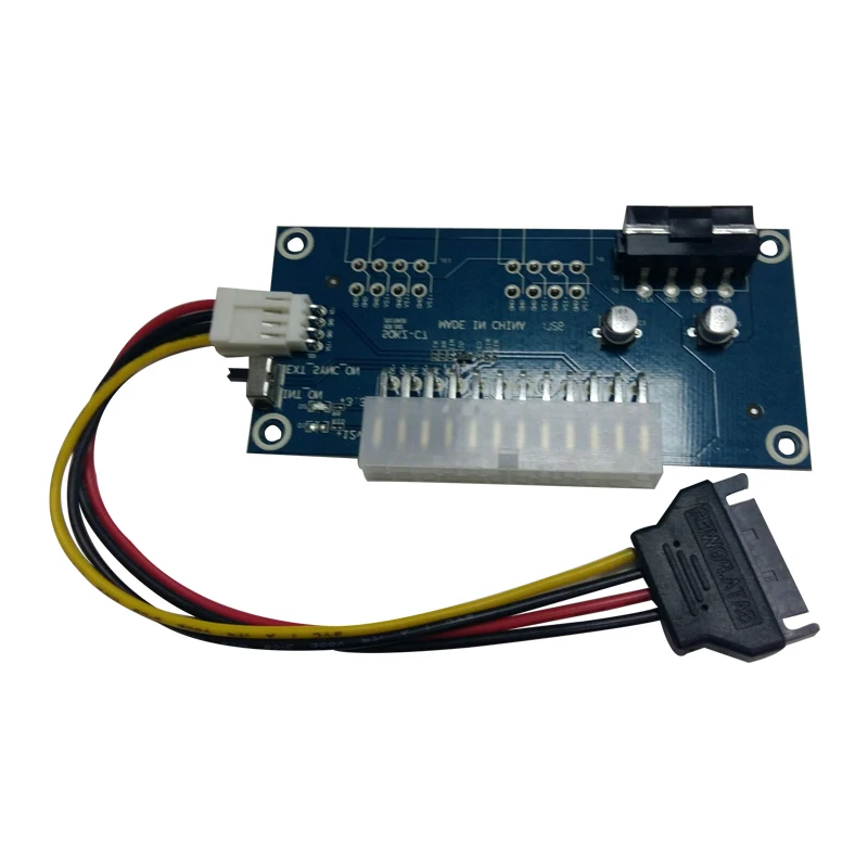 PC سطح المكتب ATX 24Pin المزدوج PSU امدادات الطاقة مزامنة كاتب موسع كابل ل Bitcoin BTC عامل منجم التعدين توسيع ديد + مفتاح يدوي