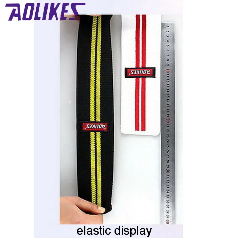 AOLIKES 2Pcs 2M*8CM Fitness Pressurized Straps Gym Weight Lifting Squat Training Elastic Bandages Leg Knee Compression Wraps