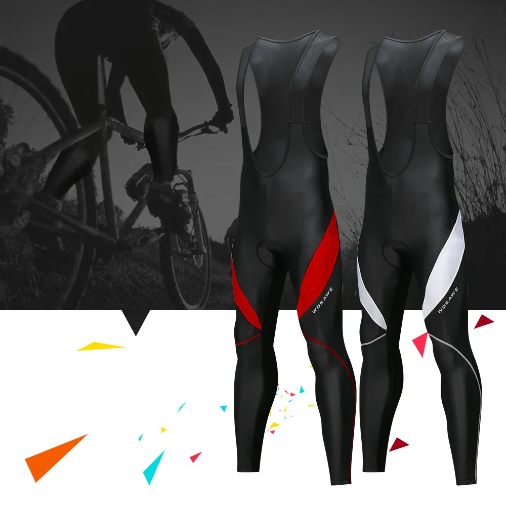 Cycling Bib Trousers Autumn Winter Thermal 3D Gel Padded Cycling Bib Pants Mountain Bike Pants Bicycle Tights