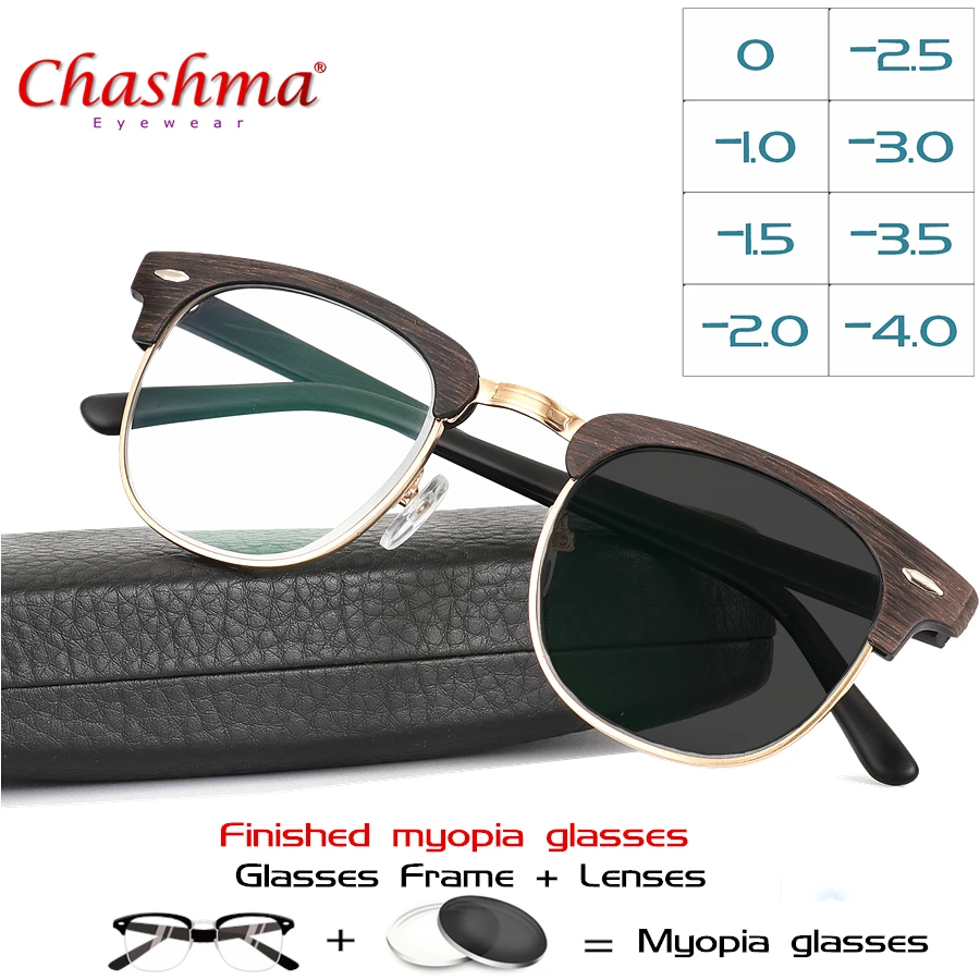 

Myopia Sunglasses Photochromic Finished Men Women Myopia Eyeglasses Frame with color lens Sun glasses Myopia Eyewear -1.0 -1.5