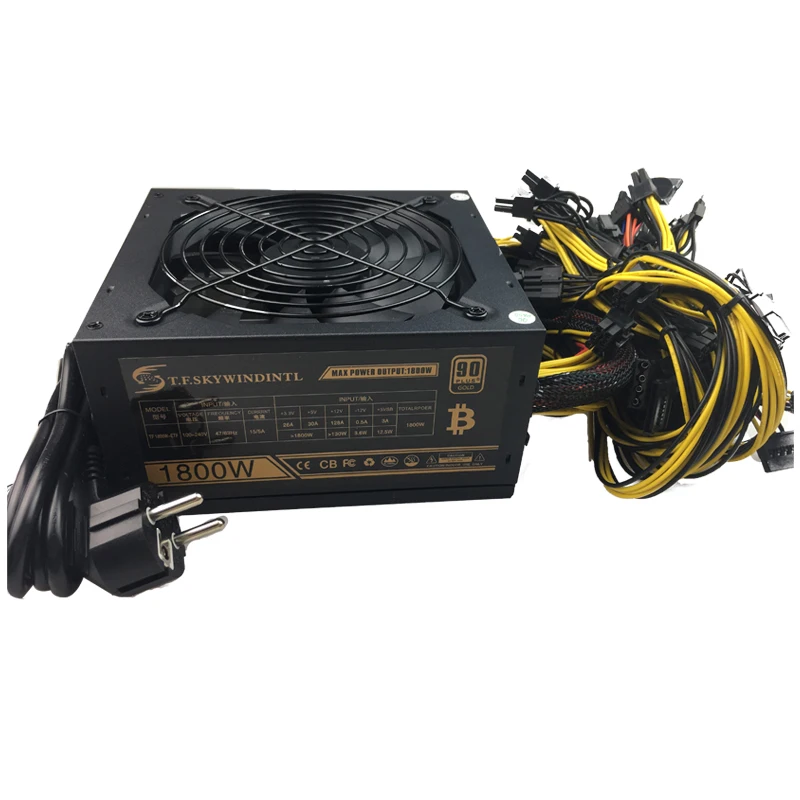 Skup 1800W moc pc zasilanie 1800W ATX PSU dla RX470 RX580 RX570 RX560 Pico PSU Asic koparka bitcoinów ATX górnictwo podparcie maszyny 6 GPU