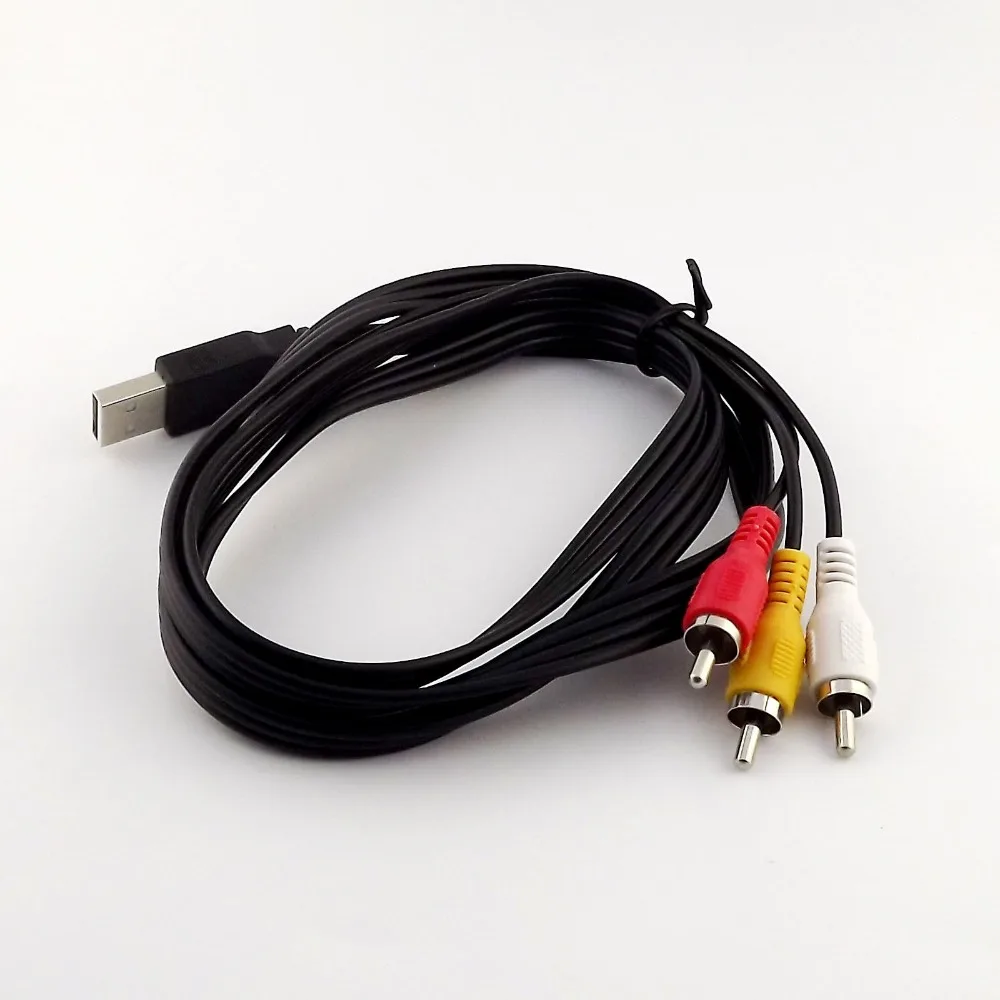 

10pcs Audio Adapter 3 RCA Male to USB 2.0 Type A Male Video Television Cable 5Ft 1.5m