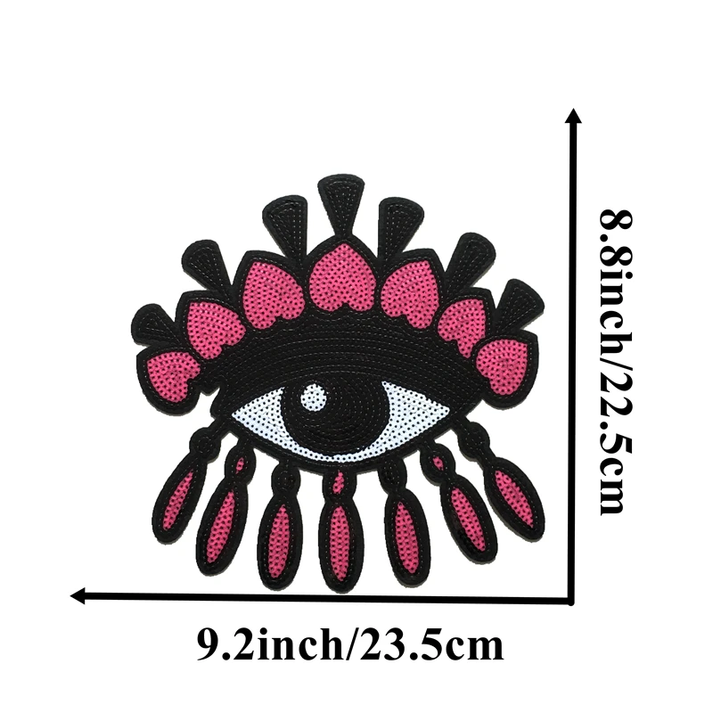 1 набор(1 большой+ 1 маленький) Злой Глаз расшитые блестками железные патчи для одежды Глазные яблоки блестки патч для шитья DIY украшения 4 цвета