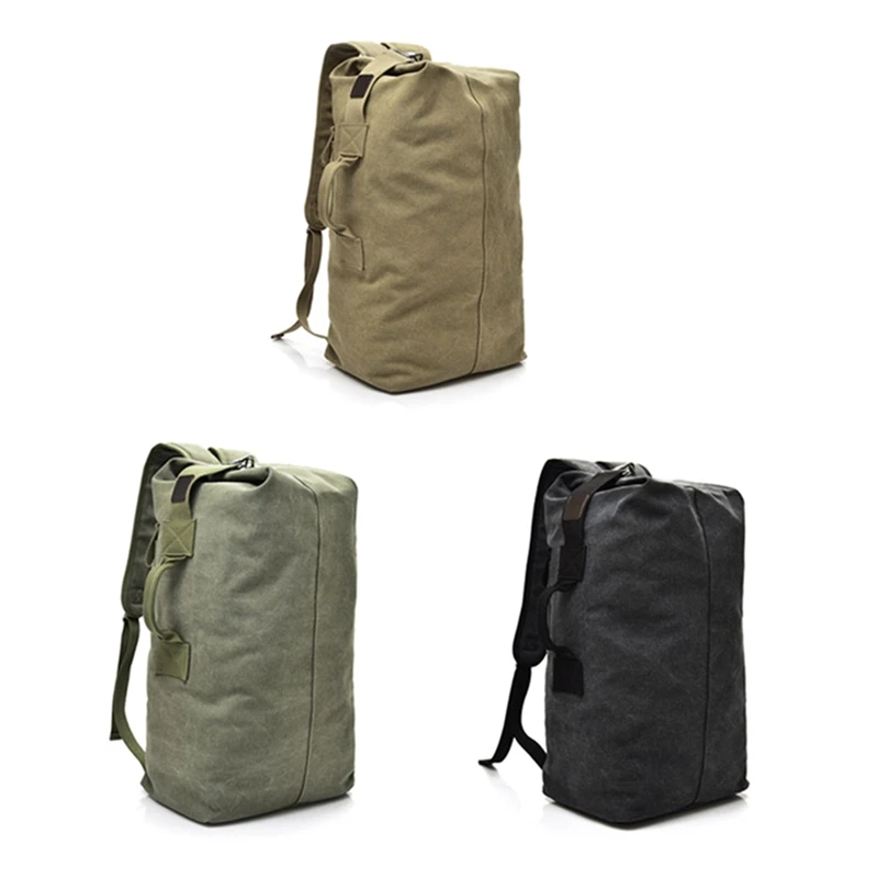 

USA Send Travel Backpack Canvas Durable Hiking Rucksack Large Capacity Hand Luggage Bucket Bag Shoulder Sports Bag