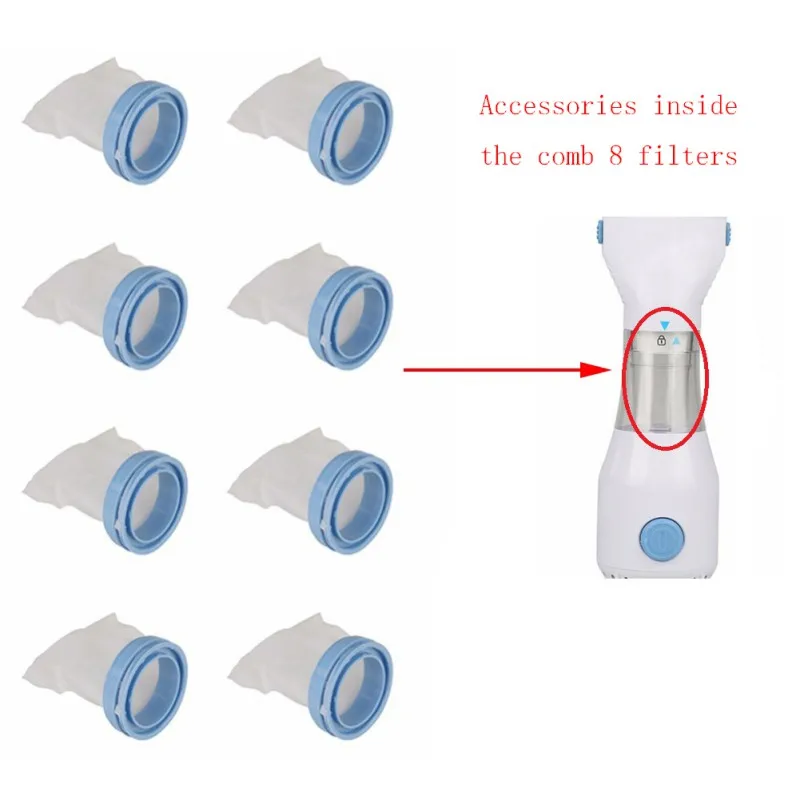

8PCS Capture Filter Snap Grooming Glove on Lid Traps Head Lice and eggs for V-Comb Set