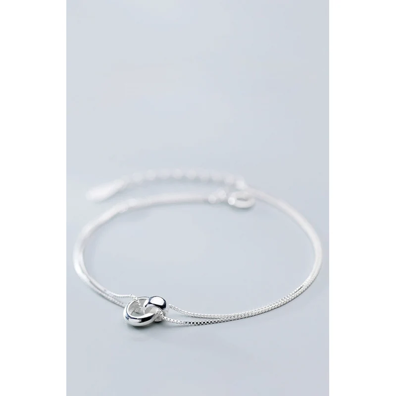 

La MaxZa Silver 925 Double Layer Box Chain Round Circle Bracelets For Women Designer 925 Sterling Silver Jewelry Bracelet a