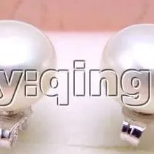 Распродажа, белые; большие размеры 11-12 мм ровной пресноводный жемчуг серьги и Стерлинговое Серебро 925 серьги-гвоздики!-e245 /розничная