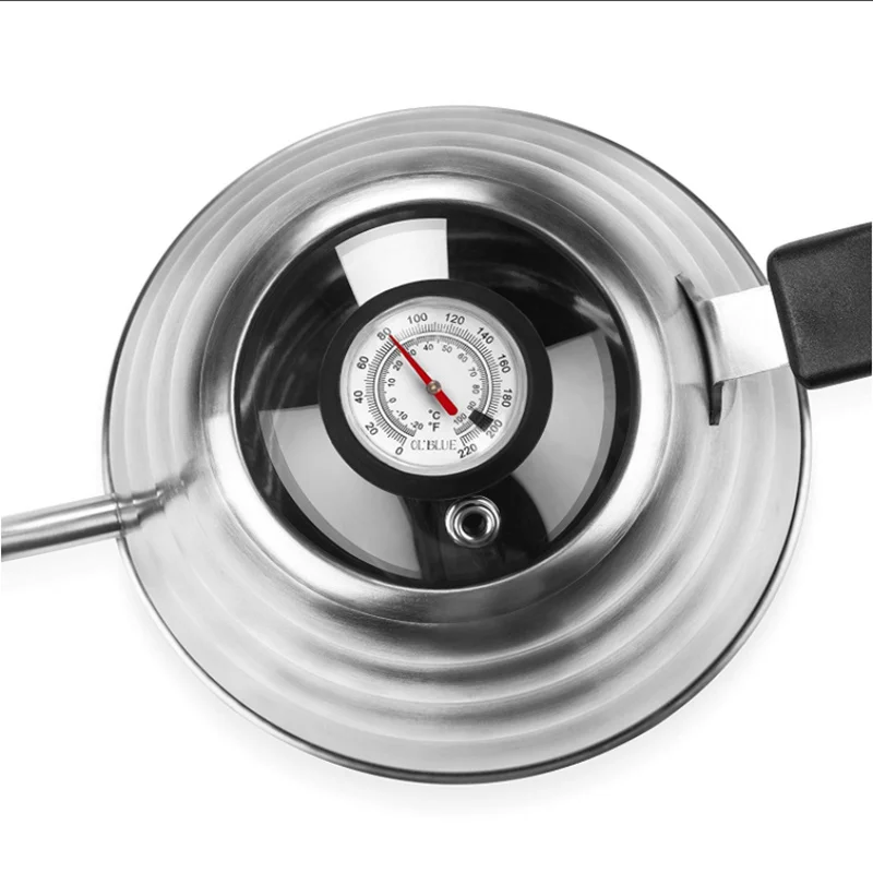 

1.2L Works on Gas Drip Gooseneck Pour Over Coffee and Tea KettleTurkish Coffee Pot Mocha Moka Pot Koffiepot With Thermometer