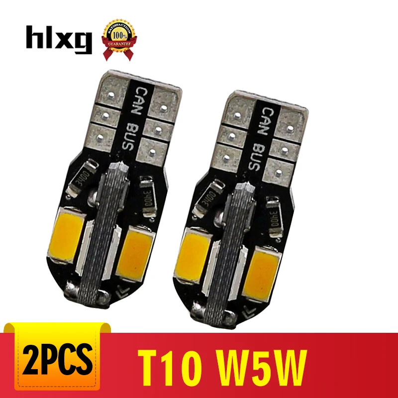 

hlxg 10pcs T10 LED Canbus Bulbs 8SMD 5630 Canbus Decoder Error Free Auto Parking Lights W5W 194 8SMD 5730 LED Car Reading Lamps
