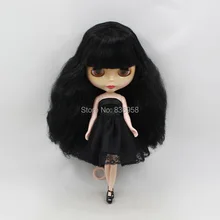 Голая кукла для Серия No. 230BL117 с челкой черных длинных черных волос подходит для DIY Изменить игрушка для девочек