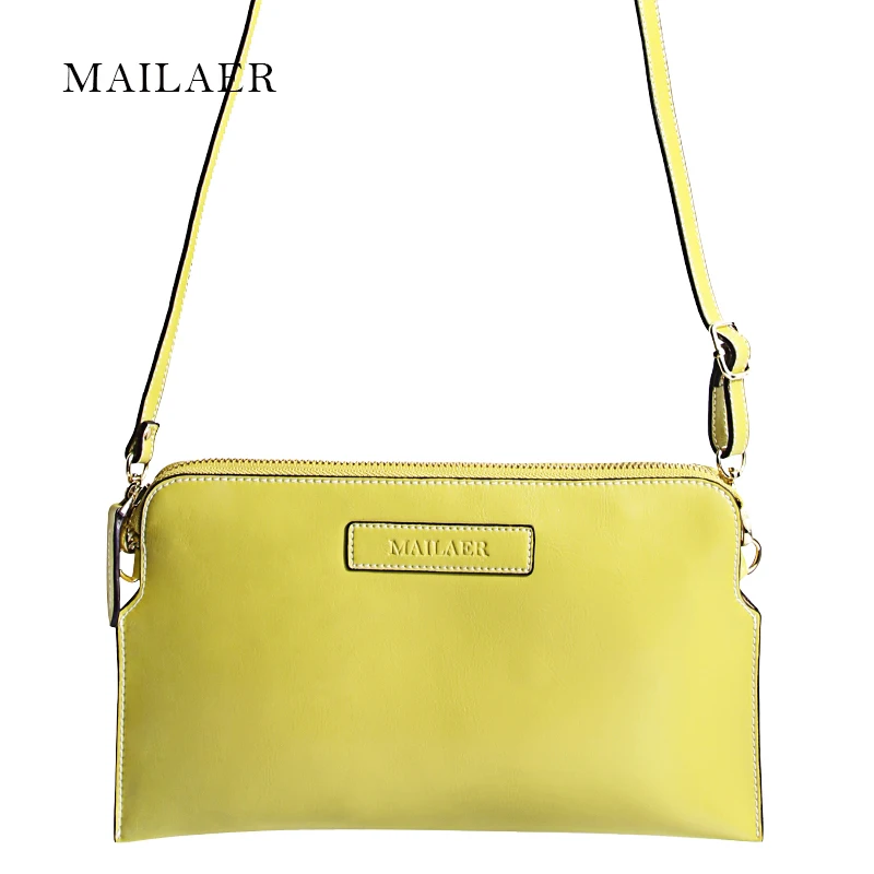 

MAILAER New Genuine Leather Women Messenger Shoulder Bag Clutch Leisure Mini Bag Simple Design High Quality Soft Touch