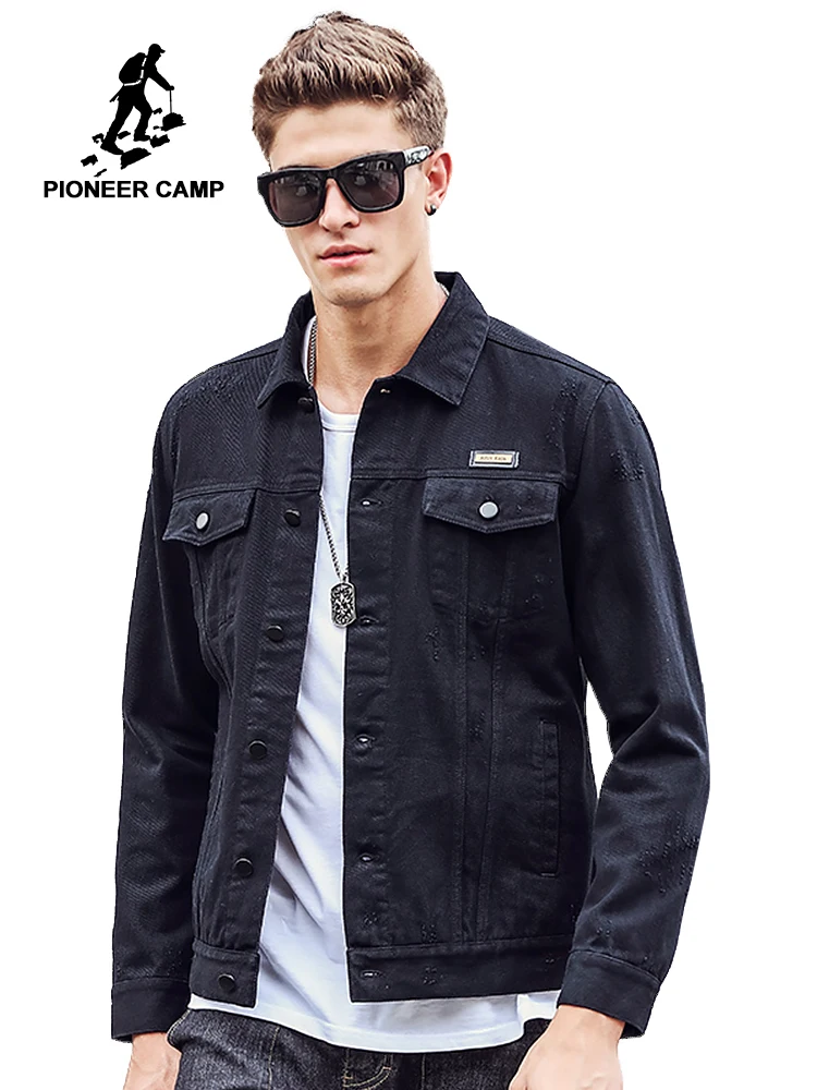 Пионерский лагерь Для мужчин джинсовая куртка 100% хлопок 2018 новое пальто модный Тренч известный бренд Повседневное Fit рабочие Куртка карго