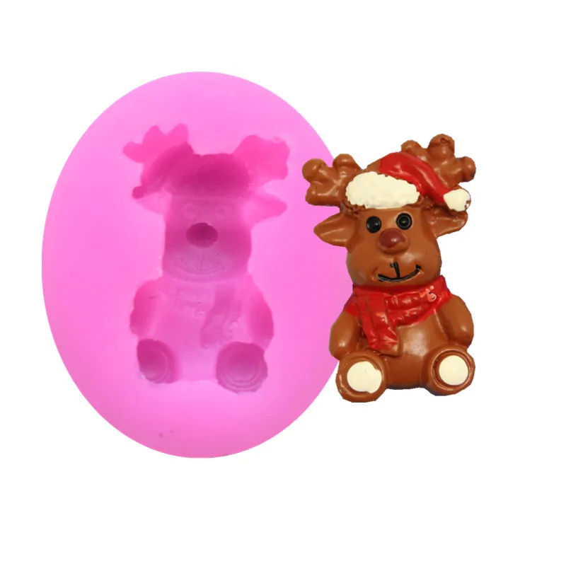 MINI 3D Mold Christmas Deer Silicone Moulds Fondant Cake MINI 3D Mold Christmas Deer Silicone Moulds Fondant Cake