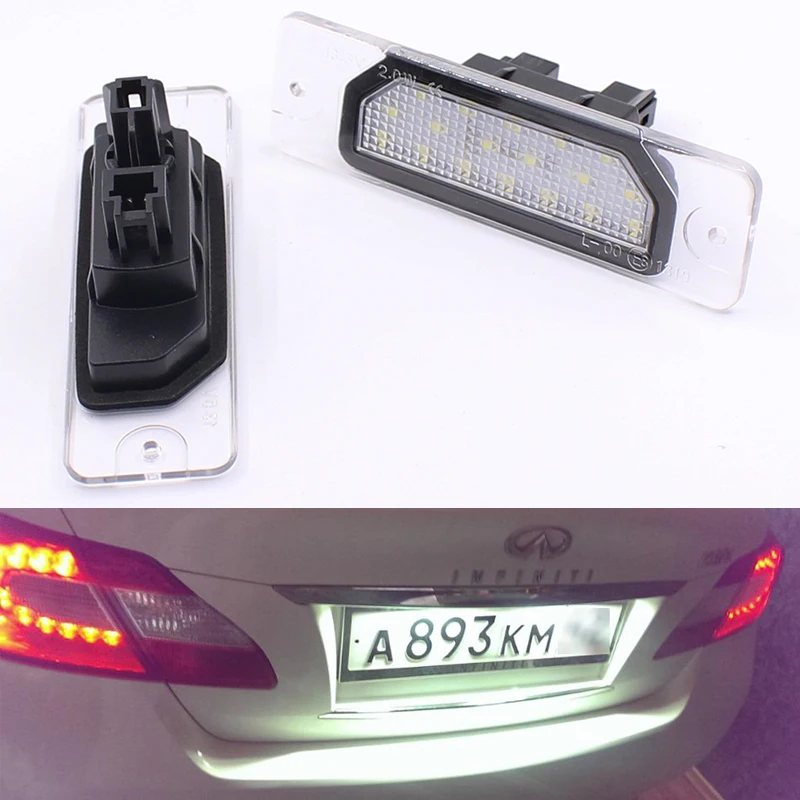 Светодиодный номерной знак света лампы 2 шт. 18SMD без ошибок OEM прямой покрой для Infiniti Fx35 Fx45 Q45 I30 I35 Q70 Nissan Fuga Cefiro
