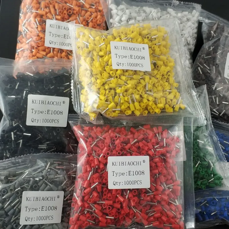 E1008 изоляционные Клеммы AWG 18 изолированный кабель провода 1mm2 коннектор