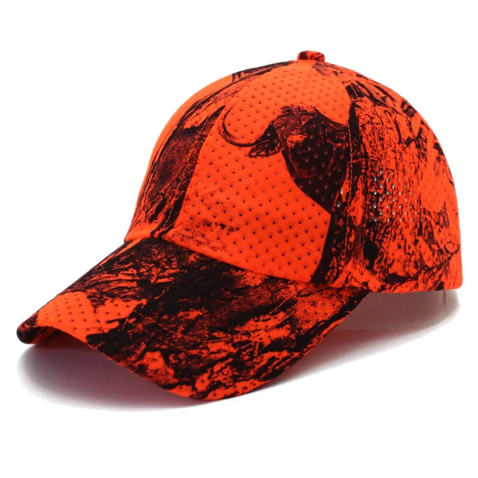 orange camouflage hat