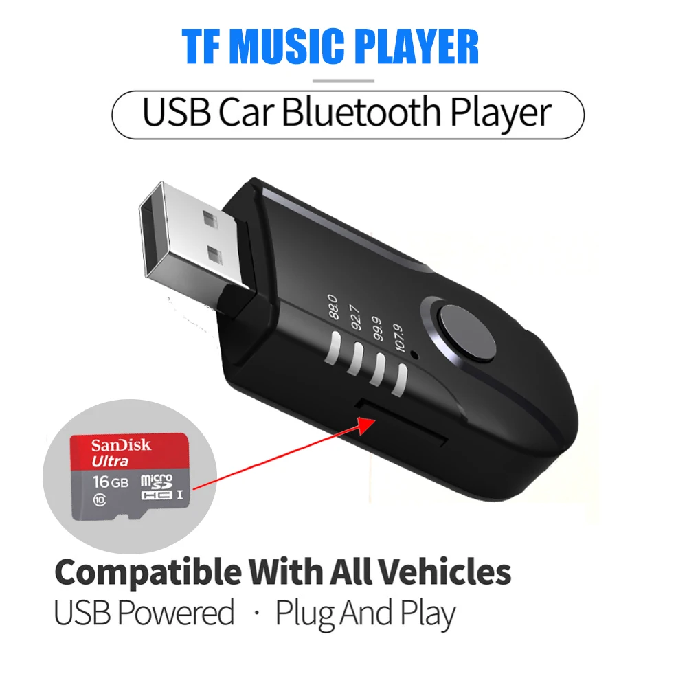 JINSERTA USB питание Bluetooth fm-передатчик автомобильный AUX аудио плеер TF музыкальный адаптер приемник громкой связи в автомобиле FM модулятор