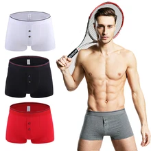 Хлопковые боксеры с пуговицами, мужское нижнее белье, боксеры, дышащие u-образные выпуклые мужские шорты, мужские трусы, трусы для мужчин, мужские Calzoncillos