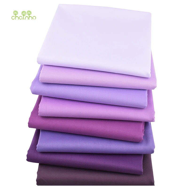 Chainho,8pcs/lot,Solid Color Series,Printed Twill Cotton Fabric,Patchwork Cloth,DIY Sewing & Quilting Material For Baby&Children