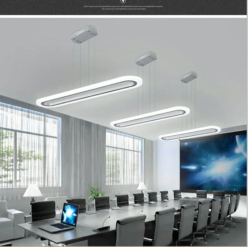 Современный белый подвесной светильник для офиса конференц зал кабинет светодио дный LED высокая яркость творческий дома ресторан