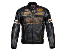 Simpson anniversary PU leather motorcycle racing jacket motorbike jacket with 5 pcs protectors J4133ANV free shipping