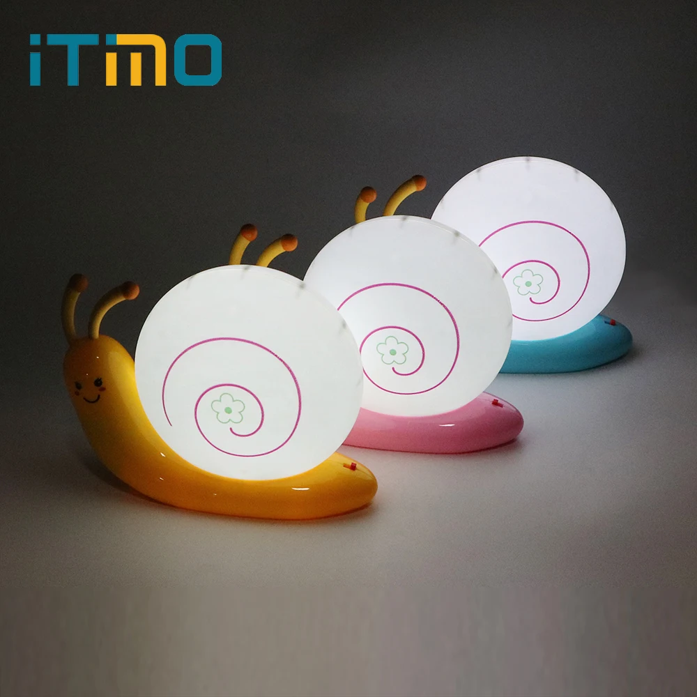 

iTimo Novelty LED Night Light Snail Table Lamp Sleeping Bedside Light USB Rechargeable Lamp Cartoon Cute Baby Kids Birthday Gift