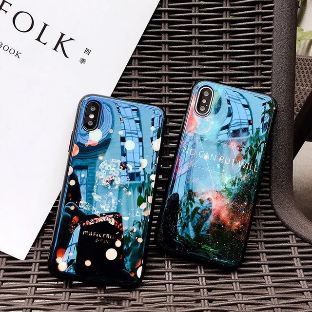 luxury laser blue light letter skull soft case for iphone 6 6s 7 cover or protect 6 letters