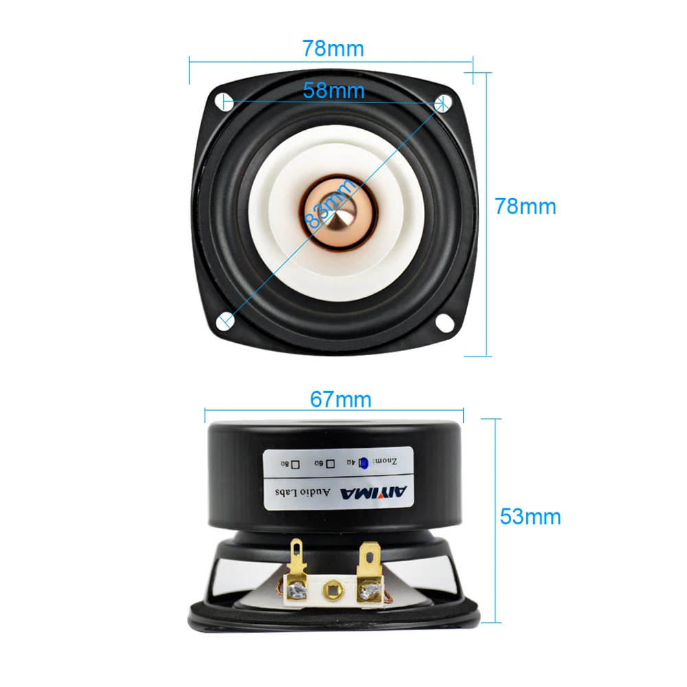 AIYIMA 2Pcs 3Inch Mini Audio Portable Speakers 4Ohm 8Ohm 15W Full Range Hifi Bass Speaker Altavoz Portatil Speaker DIY AIYIMA 2Pcs 3Inch Mini Audio Portable Speakers 4Ohm 8Ohm 15W Full Range Hifi Bass Speaker Altavoz Portatil Speaker DIY