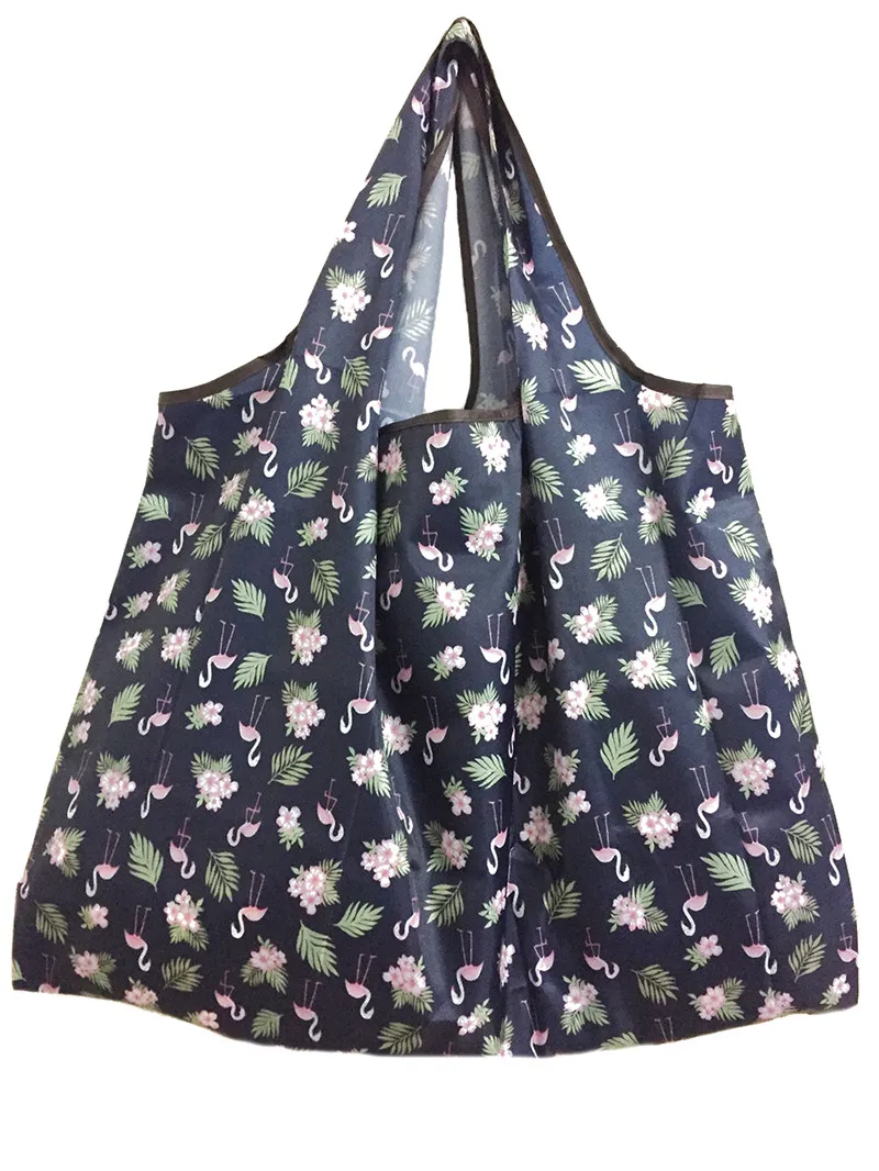 Новая женская складная сумка для покупок, эко многоразовая сумка для покупок с короткими ручками, мультяшная Цветочная фруктовая овощная продуктовая сумка FS11 - Цвет: I