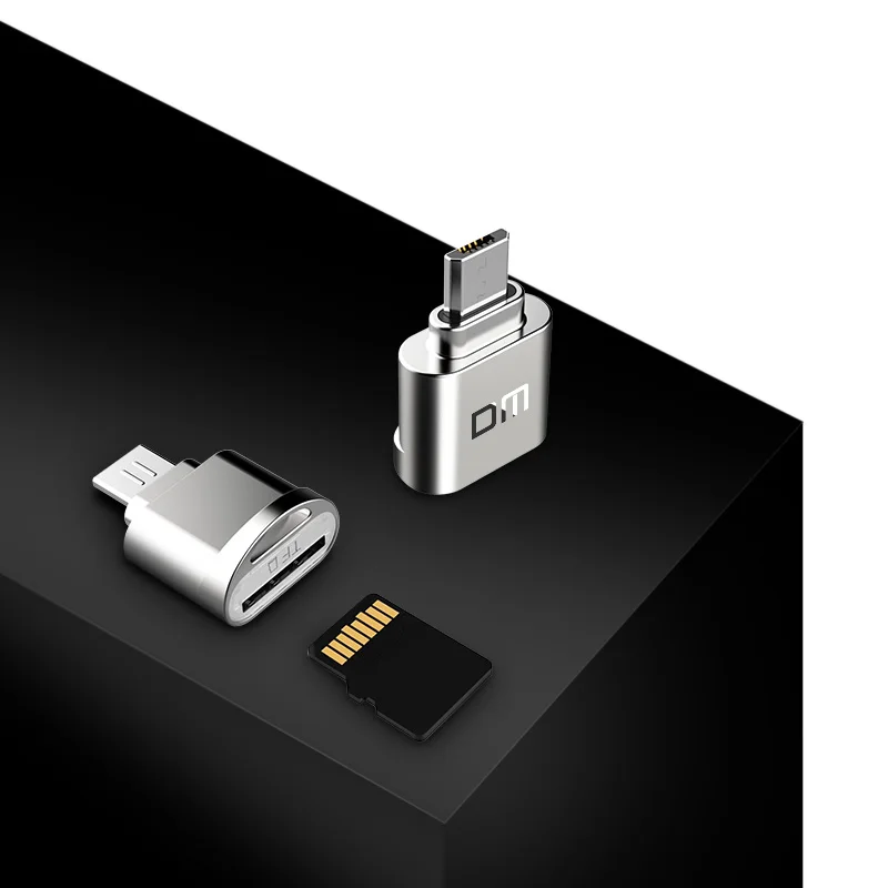 DM CR010 OTG кард-ридер Micro SD/TF мульти-кард-ридер для Andriods смартфон с интерфейсом Micro USB - Цвет: Серебристый