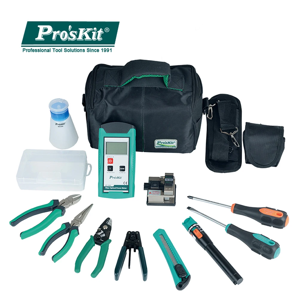  Pro'sKit Fiber Optic Cable Construction Toolbox Kit Fiber Optic Cable Connecting Box DHL Fiber Opti