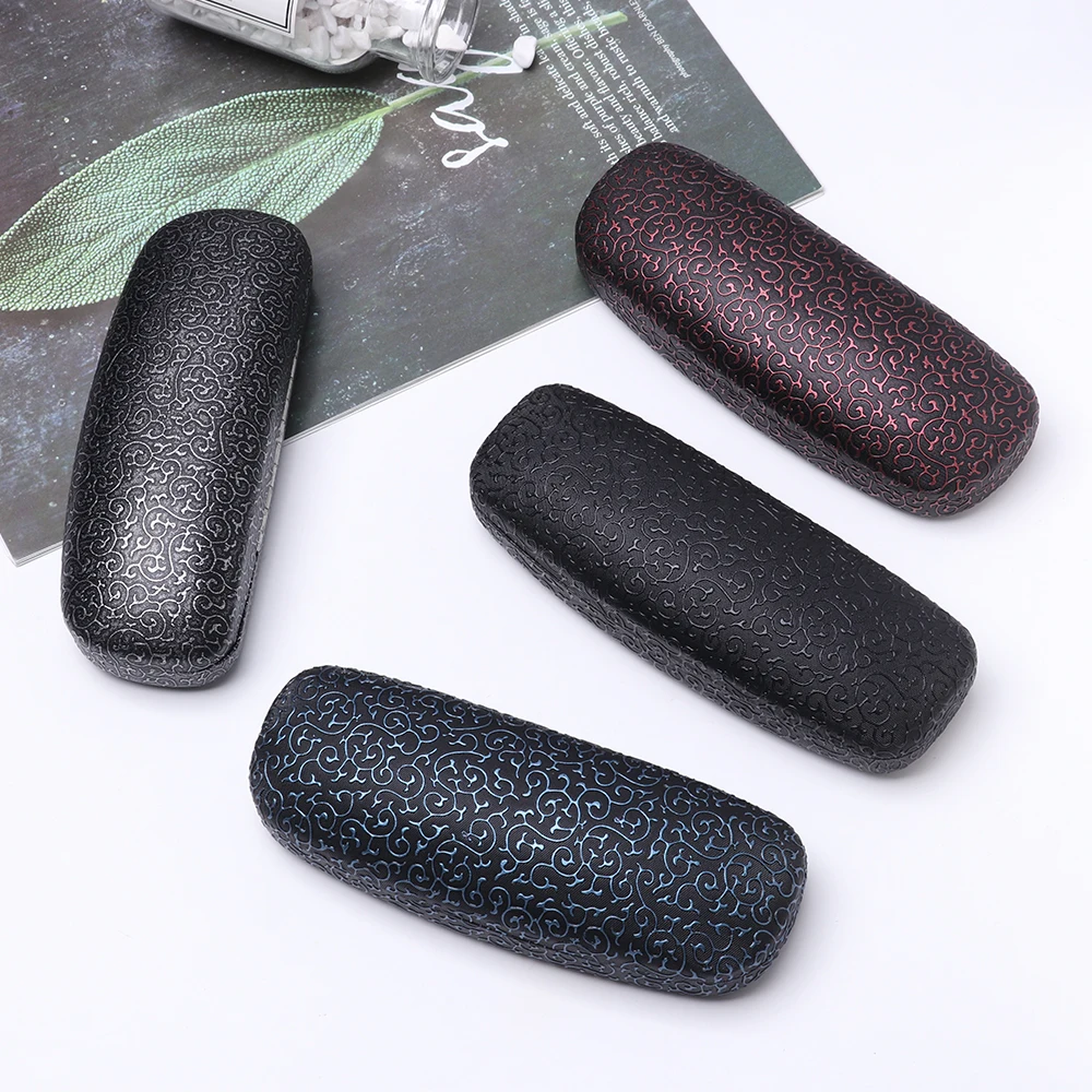 New Fashion Print Eyeglasses Box Sunglasses Eye Glasses Case for Women Men Hard Metal Glasses Protector Box Eyewear Accessories