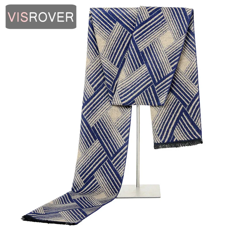 Visrover Для Мужчин's scarvesgeometric Проверено шаблон Для мужчин Популярные Простой Бизнес Зима утолщенной теплый воротник шарф