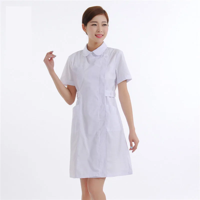 Короткий рукав белые доктора форма медсестры, медицинская лабораторный халат аптека рабочий халат одежда для медсестер