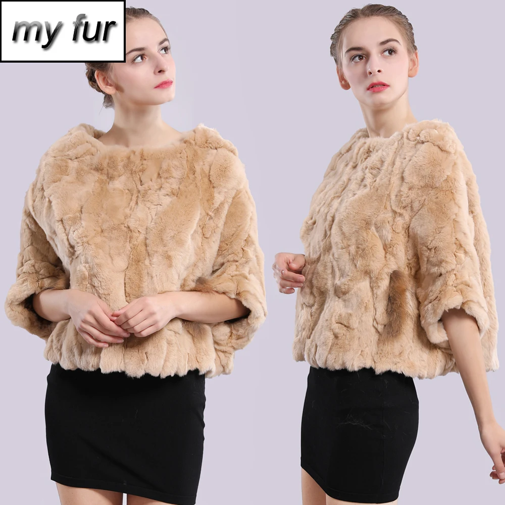 

2019 New Style Autumn Winter Lady Genuine Real Rex Rabbit Fur Poncho Women Fashion Soft 100% Real Rex Rabbit Fur Pashmina Shawl