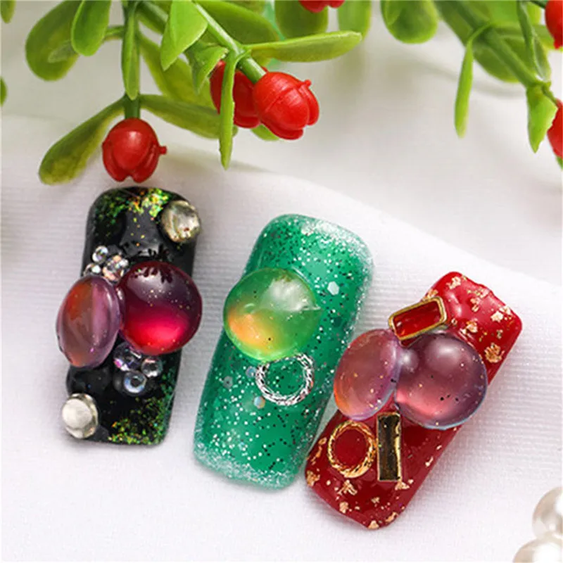 

Jelly Cats Eyes Stone Nails Drill FlatBack Rhinestones for DIY 3D Nails Arts Polish Nails Gel Varnish Manicure Decorations