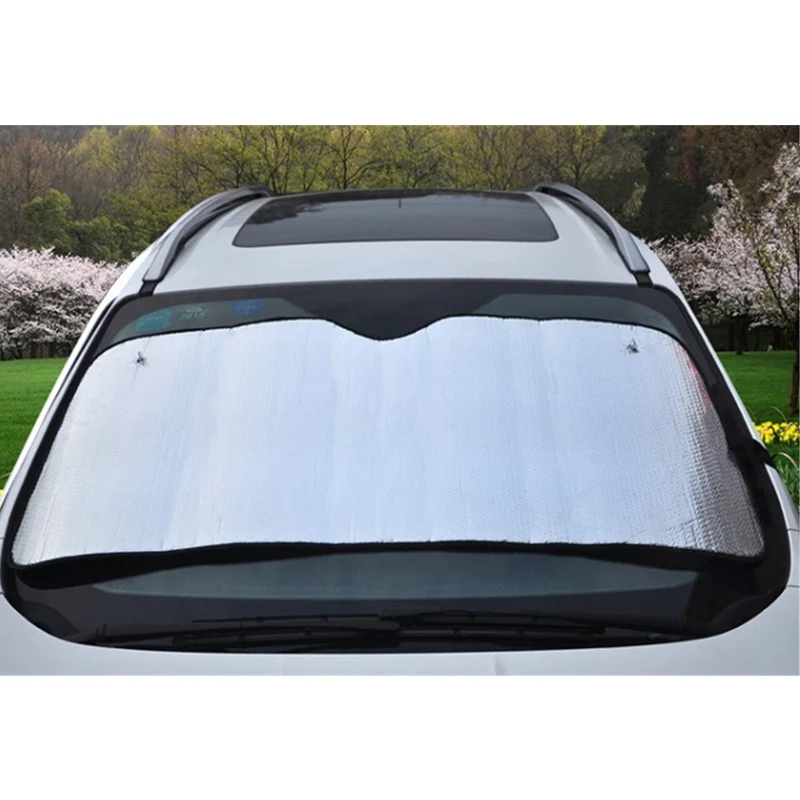 Front 145x70cm Car Sun Shade Window Curtain UV Protect Car Window Film Aluminum Foil Bubble Gold