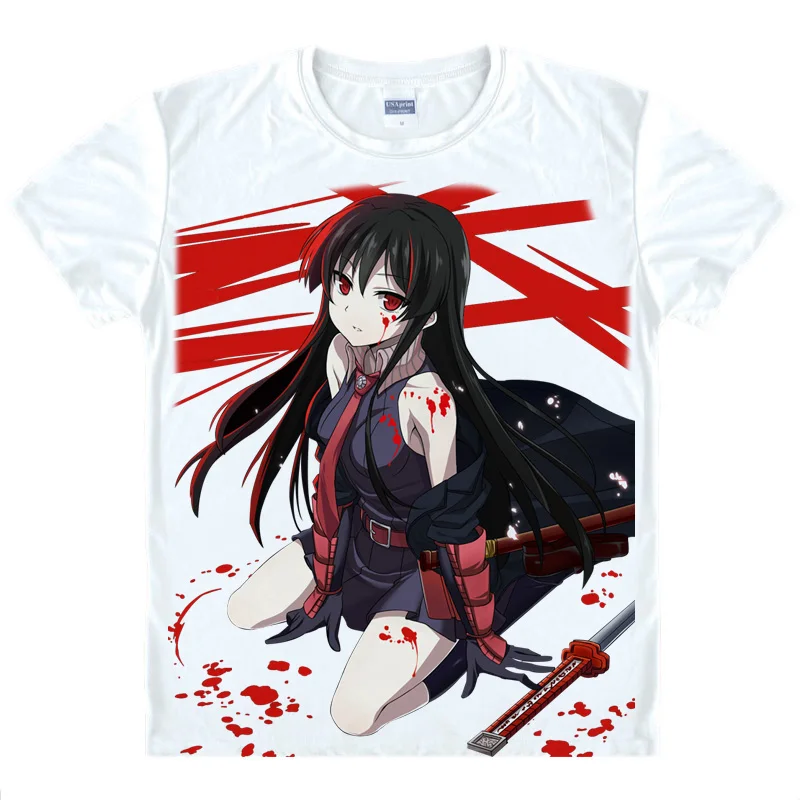 Coolprint аниме рубашка Akame ga футболки KILL многостильная с коротким рукавом ночной