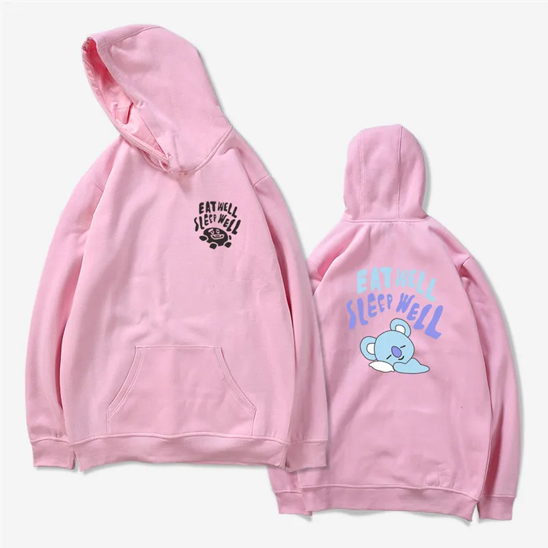 Newest Idol Clothes BTS Love Yourself BT21 Hoodies Mens Kpop Hip-hop Popular Sweatshirts K-pop Bangtan Boy Cartoon Hoodie