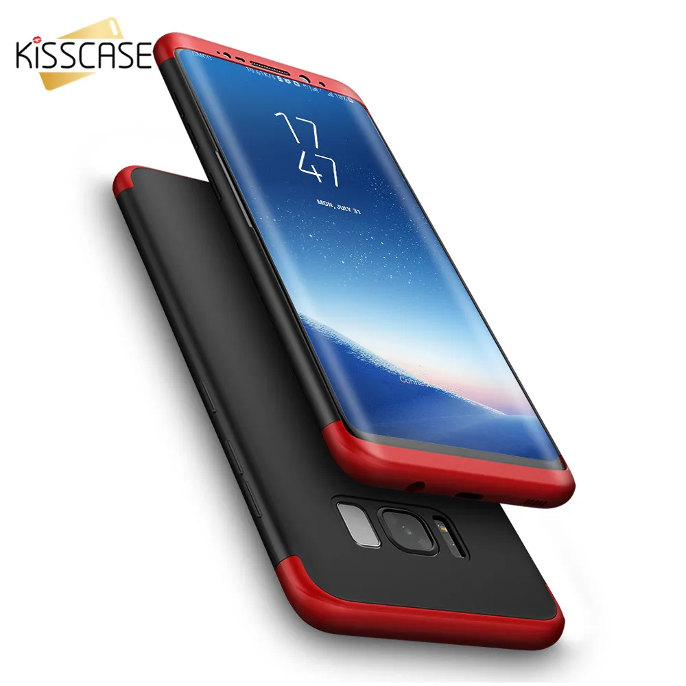 KISSCASE For Samsung Galaxy S8 Phone Case for Samsung Galaxy S8 S8 Plus Cover 3 in 1 360 Full Protective PC Phone Cases Coque cases-for-s8+