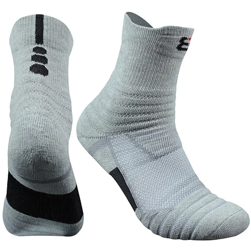 2 пара/лот = 4 шт. баскетбольные мужские носки хлопковые в трубке толстые носки для полотенец мужские носки для бега на открытом воздухе махровые носки для мужчин - Цвет: grayC