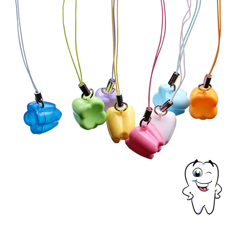 

10PCS Children's Milk Teeth Storage Boxes Cute Tooth Shape Childhood Souvenir Save Teeth Box Kid Teeth Collecting Mini Container