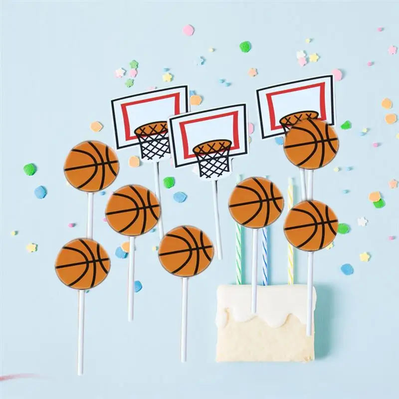 24 шт., баскетбольные топперы для тортов, креативные Маффин, кекс, кексы, топы для детей, оформление вечеринки на день рождения