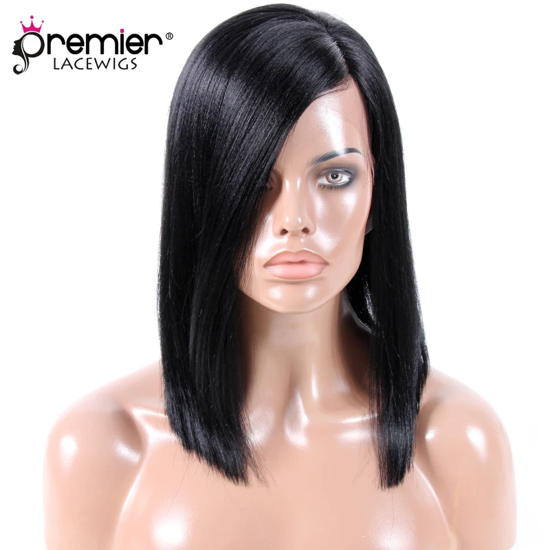 PREMIER Lace Front Wigs Glueless Wigs Charming Side Swept Bangs Bob Cut