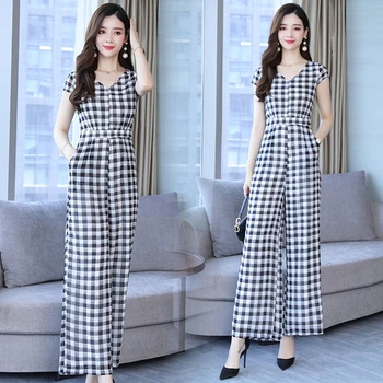 Plaid Rompers Womens Jumpsuit Black Korean Overalls Female Summer Chiffon Jumpsuits Macacao Feminino One Piece Pants Salopette
Plaid Rompers Womens Jumpsuit Black Korean Overalls Female Summer Chiffon Jumpsuits Macacao Feminino One Piece Pants Salopette