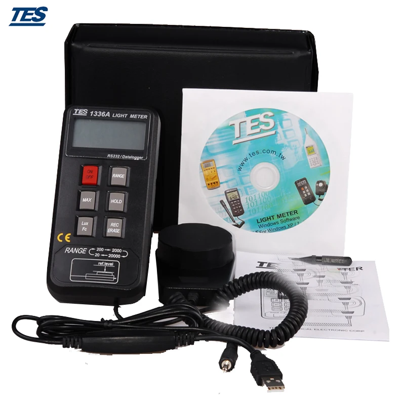 TES-1336A экспонометр RS232-0~ 20000 datalogging