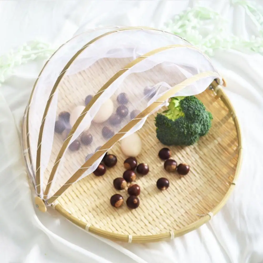 Ручные тканые круглые бамбуковые для еды сервировочная тканевая Корзина лоток для фруктов овощей контейнер для хранения хлеба с сетчатым покрытием