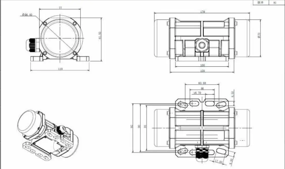 AC 110 V/220/380 V вибрационная электрическая техника промышленности AC промышленные двигатели