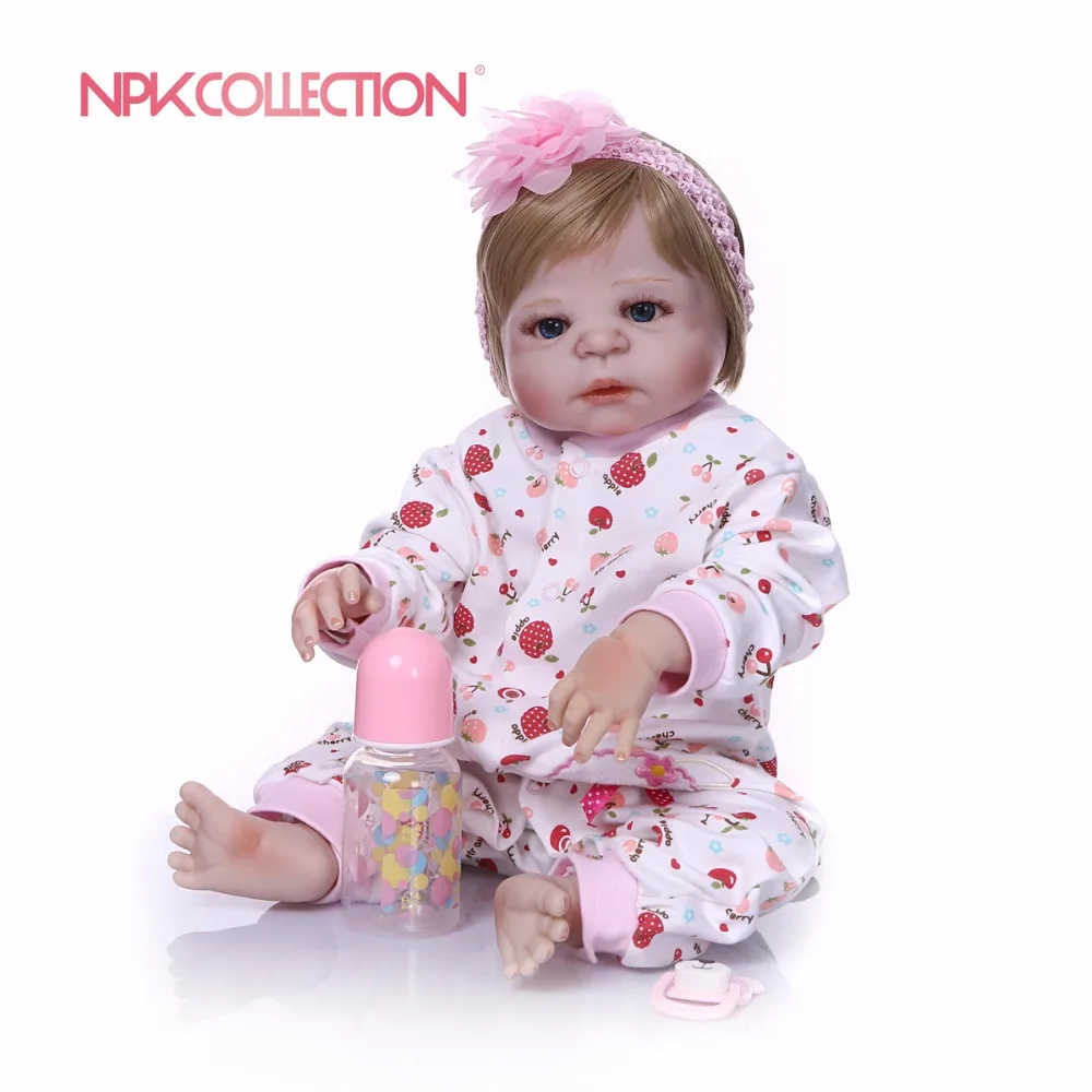 

NPKCOLLECTION New design pink Doll Full Silicone Body Lifelike Reborn Prince Doll Handmade Baby Toy Xmas Gifts