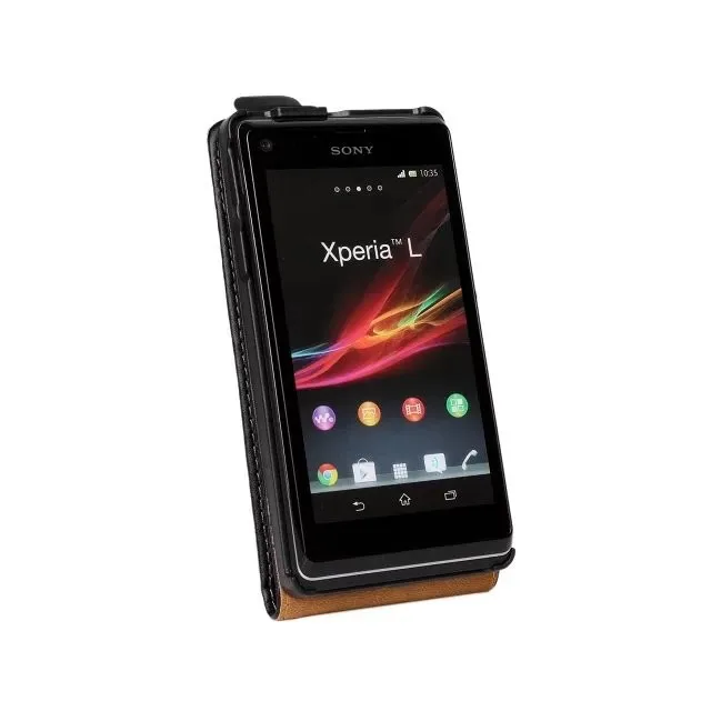 Деловой кожаный чехол для sony Xperia L S36h C2104 C2105, кожаный чехол с настоящей магнитной пряжкой, Вертикальный чехол для мобильного телефона, чехол s